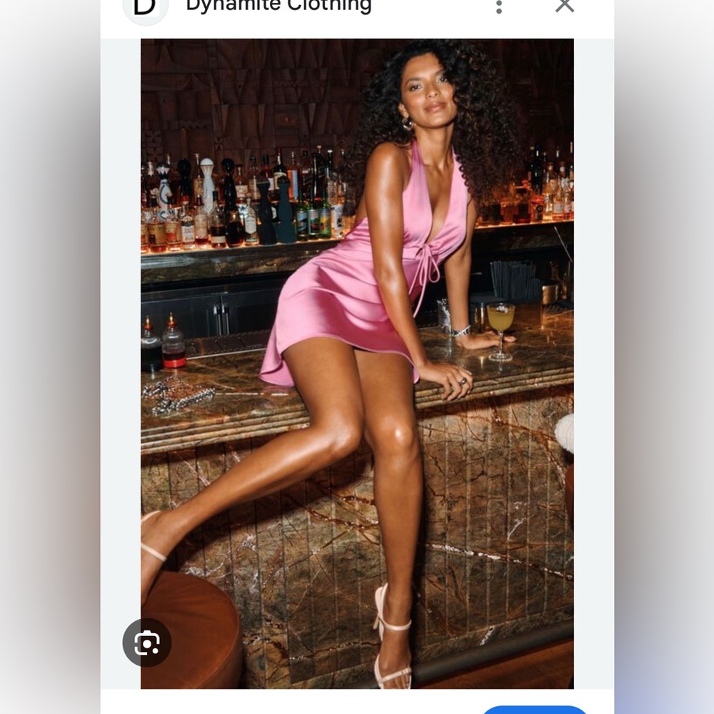 Dynamite Pink Mini Dress Satin Slip